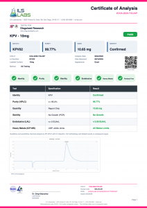 KPV certificate of analysis