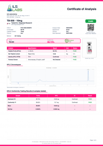 TB-500 (Thymosin Beta-4) certificate of analysis