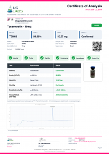 Tesamorelin certificate of analysis