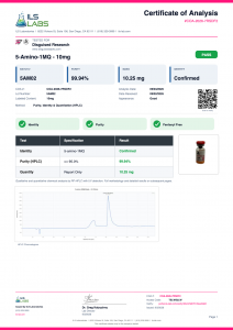 5-Amino-1MQ certificate of analysis