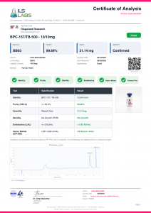 Wolverine (BPC-157 / TB-500) certificate of analysis
