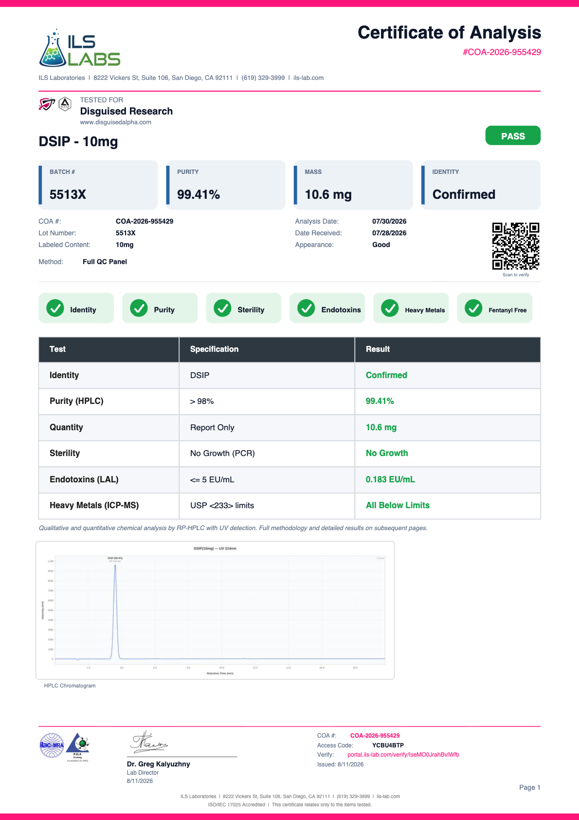 test.dsip.net DSIP · Disguised Alpha Buy High Purity Bacteriostatic