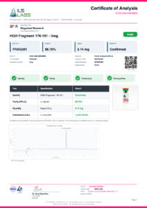HGH FRAG 176-191 certificate of analysis