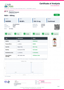 NAD+ (Nicotinamide Adenine Dinucleotide) certificate of analysis