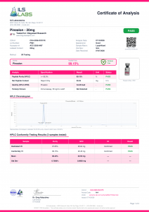 Pinealon certificate of analysis