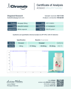 Noopept certificate of analysis
