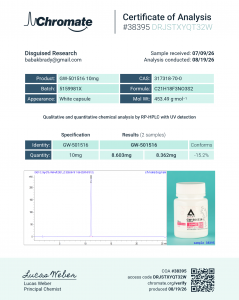 Cardarine (GW-501516) certificate of analysis