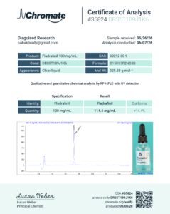 Liquid Fladrafinil (CRL-40,941) certificate of analysis