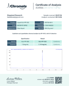Liquid SLU-PP-332 certificate of analysis