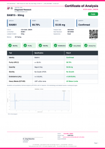 BAM15 certificate of analysis
