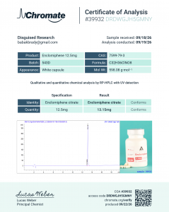 Enclomiphene Citrate certificate of analysis