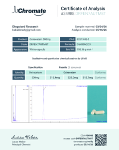 Oxiracetam certificate of analysis