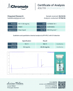 YK-11 (50MG/ML) certificate of analysis