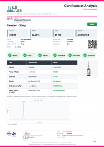 Pinealon Aerosol Spray certificate of analysis