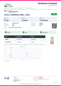 Vitamin C (200MG/ML) certificate of analysis