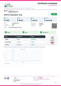 Capsulated GHK-Cu certificate of analysis