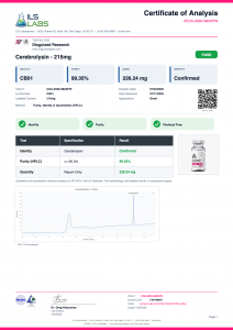 Cerebrolysin (Cerebroprotein Hydrolysate) certificate of analysis