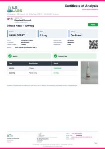 Dihexa Aerosol Spray certificate of analysis