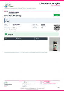 LipoX & NADH (Energy & Metabolic Research Blend) certificate of analysis