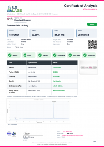 GLP-3 RT Pen 20MG certificate of analysis