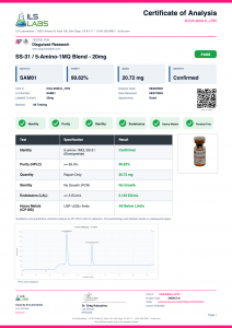 SS-31 & 5-Amino-1MQ certificate of analysis
