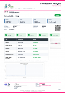 GLP-1 SM Pen 10MG certificate of analysis