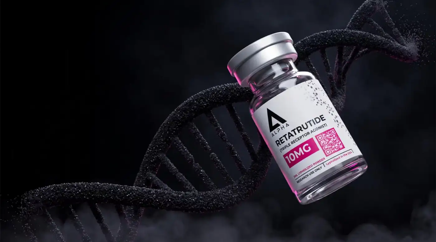 Disguised Alpha Retatrutide research peptide vial