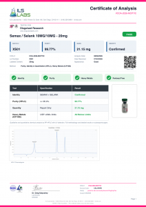 Semax & Selank certificate of analysis