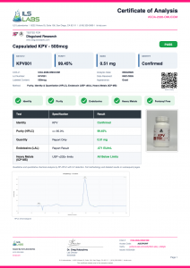 Capsulated KPV certificate of analysis