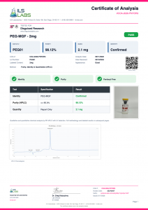PEG-MGF certificate of analysis