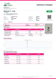 Melanotan 2 certificate of analysis