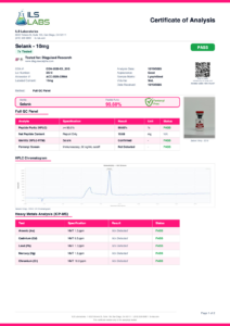 Selank certificate of analysis